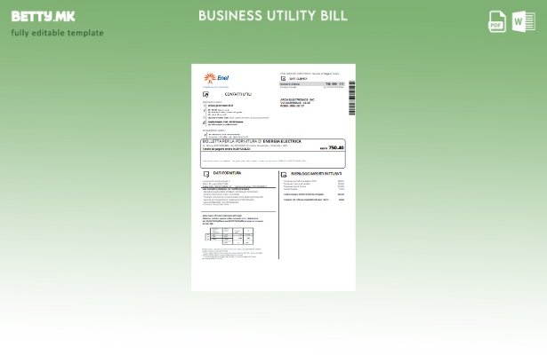 модерен стил Енел шаблон за деловни сметки за комунални услуги за електрична ене